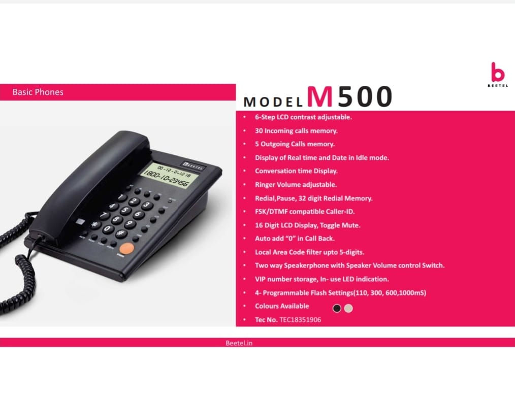 Beetel Caller ID Landline Phone with Speaker Phone