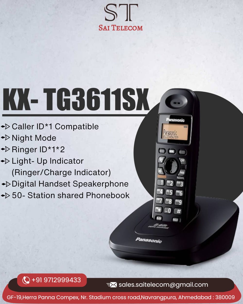 Panasonic KX-TG3611SX CORDLESS PHONE